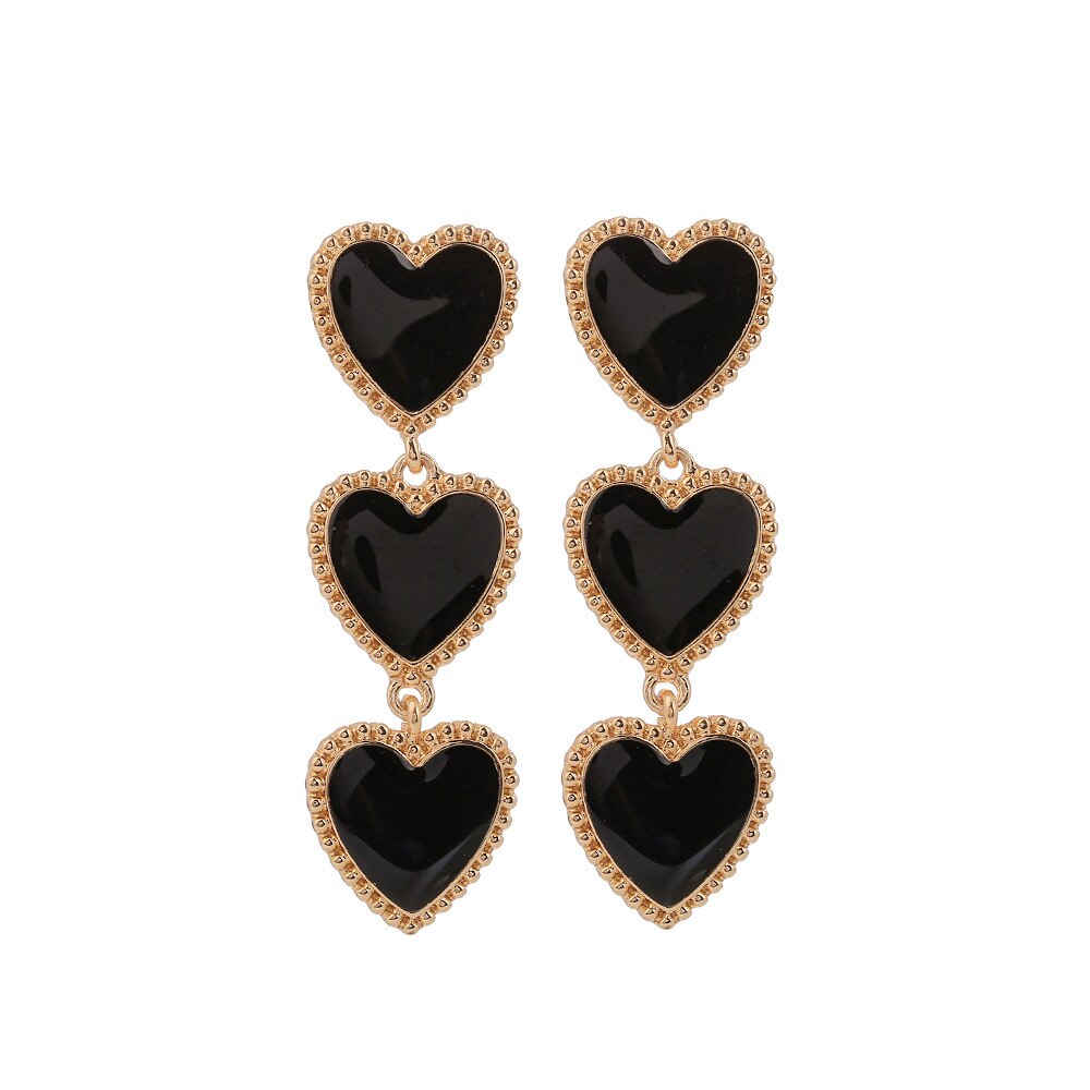 Vintage Bohemian Red Heart-shaped Earrings For Women Gold Punk Dangle Earring Brincos Statement Earings Jewelry Party: C562