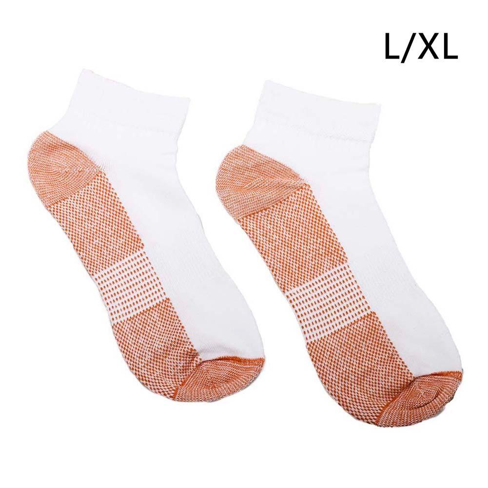 1 par unisex mænd kvinder antibakteriel fugttransporterende kobberfiber bomuld sports magiske sokker udendørs sports sokker: Hvid / S eller m