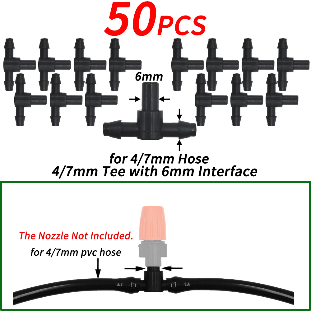 Garden Water Connector Drip Irrigation for 1/4'' & 1/8'' Tubing Hose Accessories Joint Barbed Tees Cross Eng Plug Adaptors: MULTI