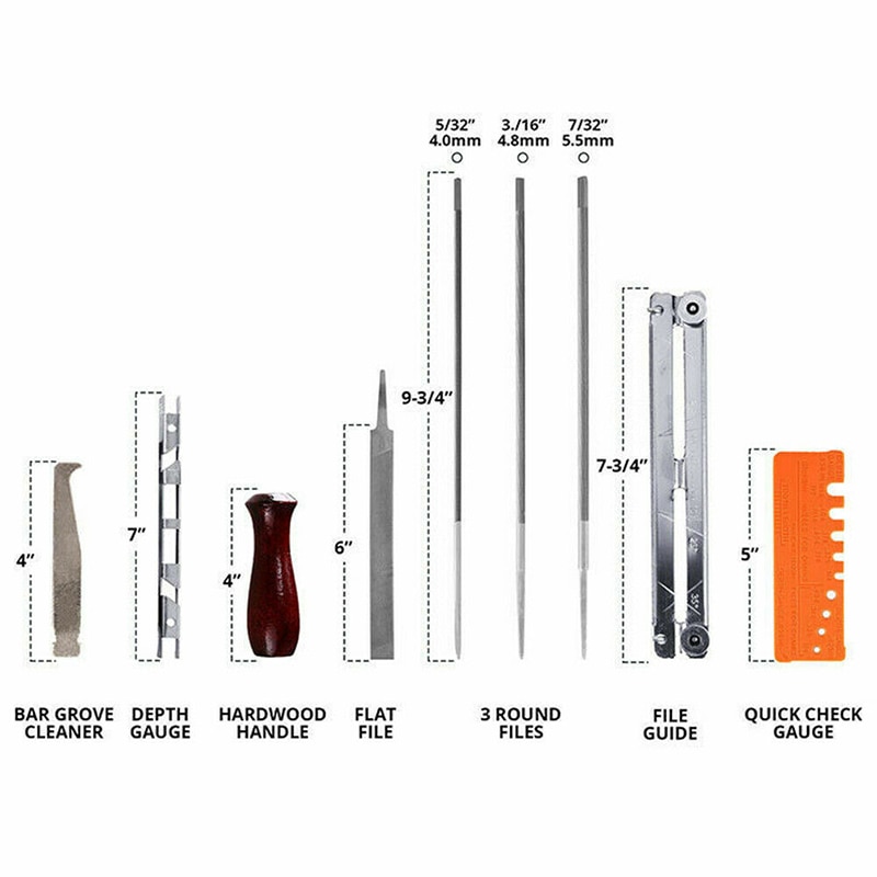 10x Kettingzaag Slijpen Bestand Filing Kit Keten Scherpen Zag Bestanden Tool Voor Stihl Voor Husqvarna