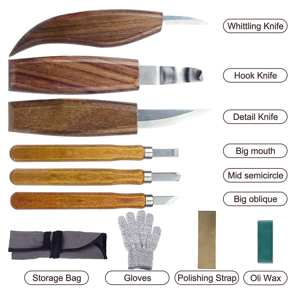 10Pcs Wood Carving Chisel Knife Kit Carpenter Begi... – Vicedeal