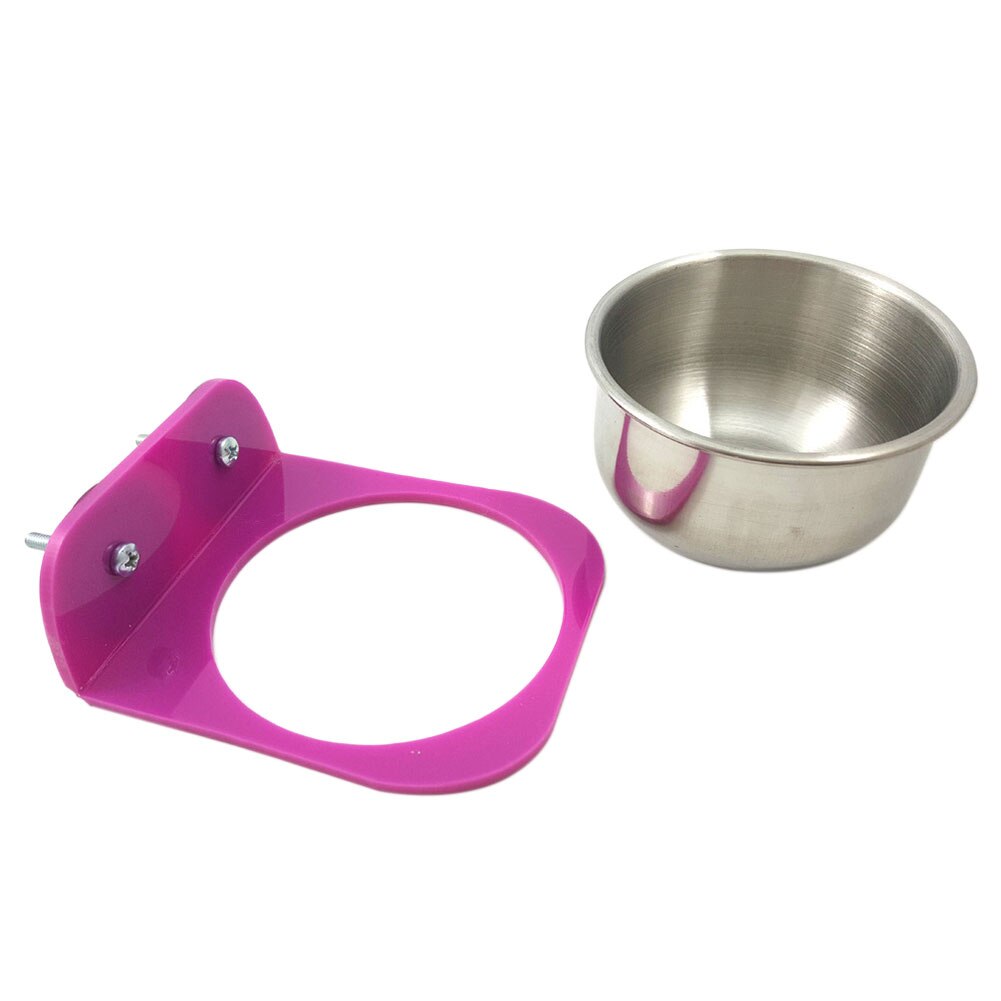 Bebedero de aves para mascotas, práctico y fácil de limpiar, recipiente de alimentación de acero inoxidable, recipiente de comida extraíble, alimentador de loro Universal: S