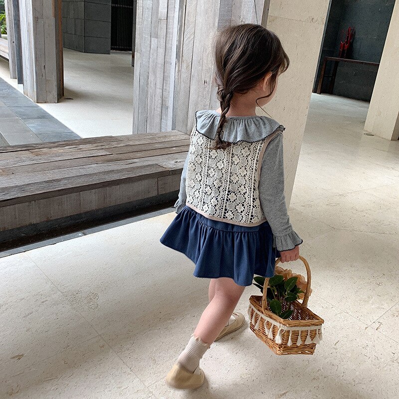 Lente Baby Meisjes Lace Hollow Out Vest Koreaanse Stijl All-Match Kids Mouwloze Tops Jassen Peuters Kinderen vesten