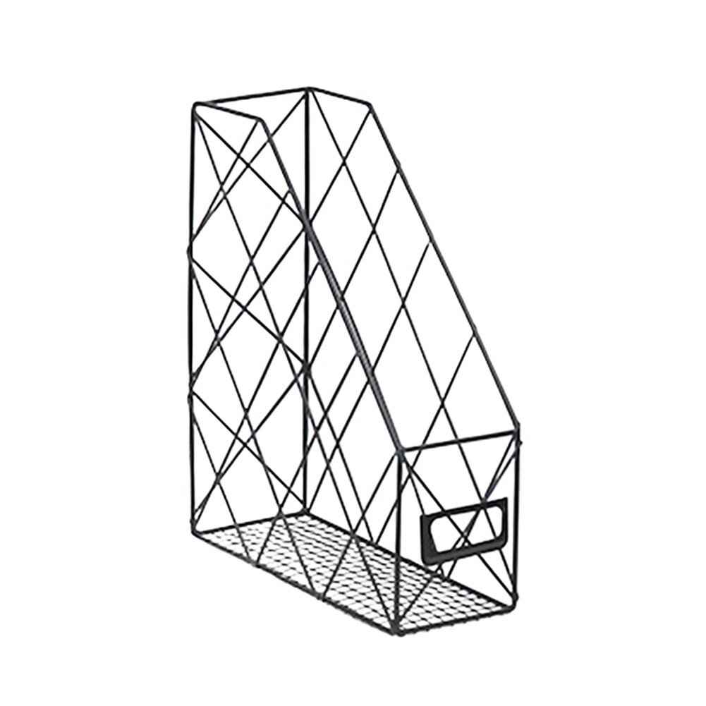 Metal Desktop Office Study Room Books Storage Rack Bookshelf Holder Organizer: Black