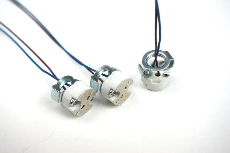 Base bi-pin G4 G6.35 GY6.35 GX5.3 MR16 GZ4 MR11 GU5.3 G5.3 M10 0.75mm, douille Led à incandescence halogène, support de lampe en céramique, 5 pièces: Marron