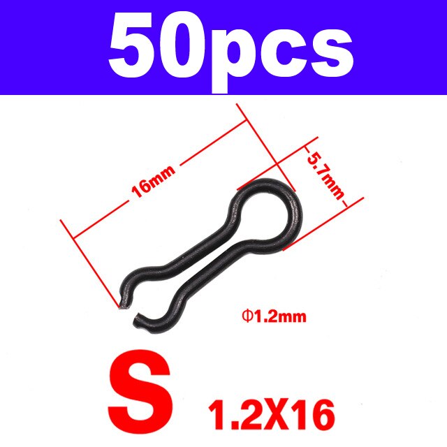 Wifreo 50 stk karpe fiske synke øyne øyejer rote splay ringe fiske bly mugg synke ledere ødu synke ødu bly øyne: Størrelse  s 50 stk