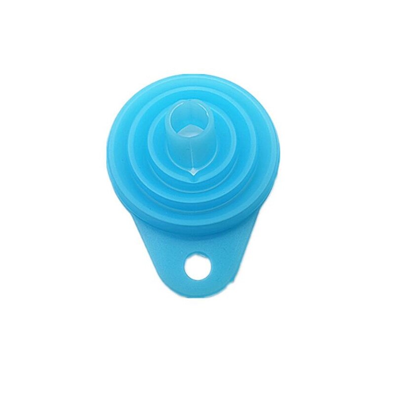 1Pcs Mini Opvouwbare Trechter Silicone Inklapbare Trechter Opvouwbare Draagbare Trechters Worden Opgehangen Huishoudelijke Vloeibare Doseren Keuken Gereedschap: Blauw