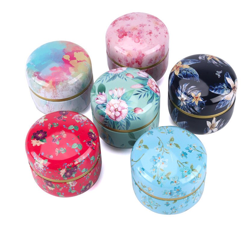 Japanse stijl ronde metalen theebussen blikken theedoos theepot mini koffiepoeder matcha snoep koekjes opbergdozen blikken theeservies