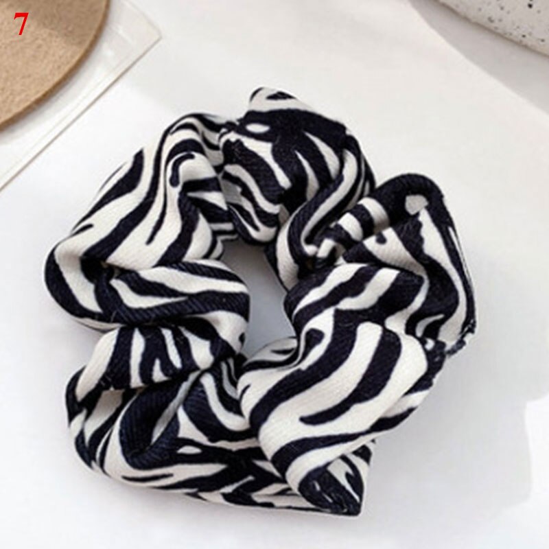 Autmn-coletero de terciopelo para mujer, accesorio para el pelo de leopardo, a rayas, para invierno: 7
