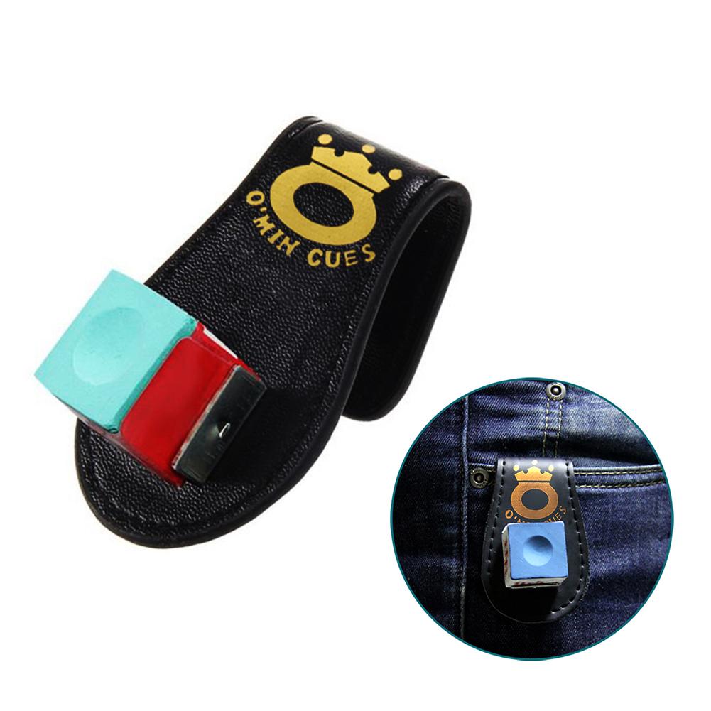 1Pcs Chalk Clip Pool Billiards Snooker Accessories Leather Magnetic Belt Clip Chalk Holder Accessory Random Color