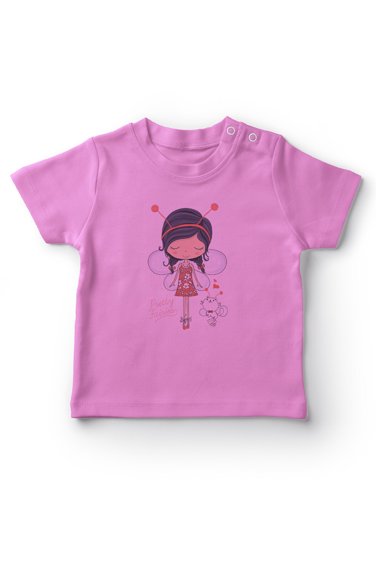 Angemiel baby schattige fee en kat babymeisje t-shirt roze
