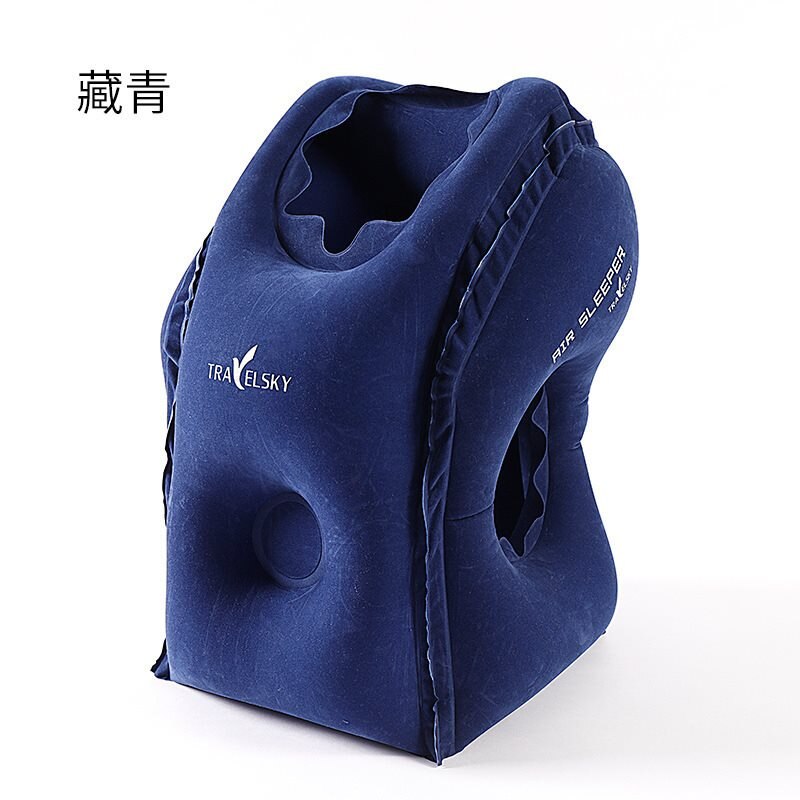 Cojín de aire inflable mejorado almohada de viaje reposacabezas soporte para la barbilla cojines para avión Coche Oficina descanso cuello almohadas de siesta: 2