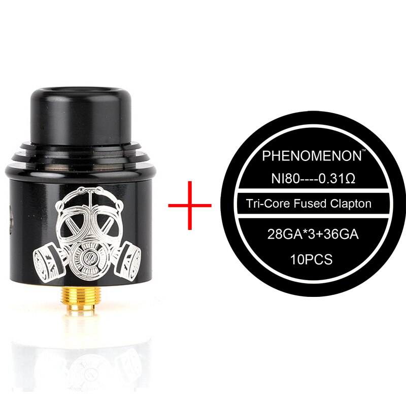 Apocalypse RDA 24mm Rebuildable Dripping Atomizer with BF PIN Atomizador for Squonk Mod Apocalypse GEN 2 RDA: black with Tri core