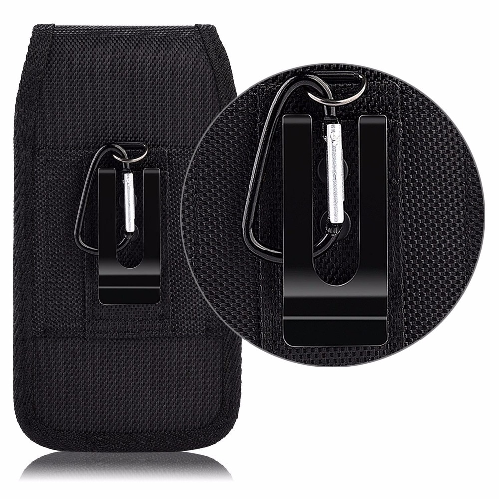 Funda de nailon para teléfono Dual con bucles de Clip de cinturón para iPhone Plus X XR Xs Max Samsung S9 S8 S9 Plus S8 Plus 5,5/5,1/6,3"