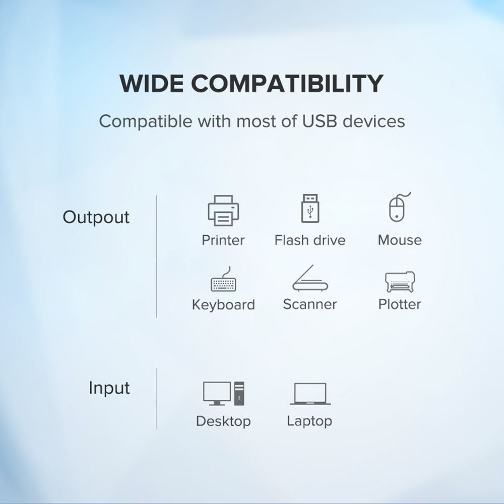 Caja adaptadora de 2/4 puertos USB 2,0 con escáner compartido, caja adaptadora de interruptor de la impresora para PC, ordenador compartido con USB, convertidor de salida de ratón