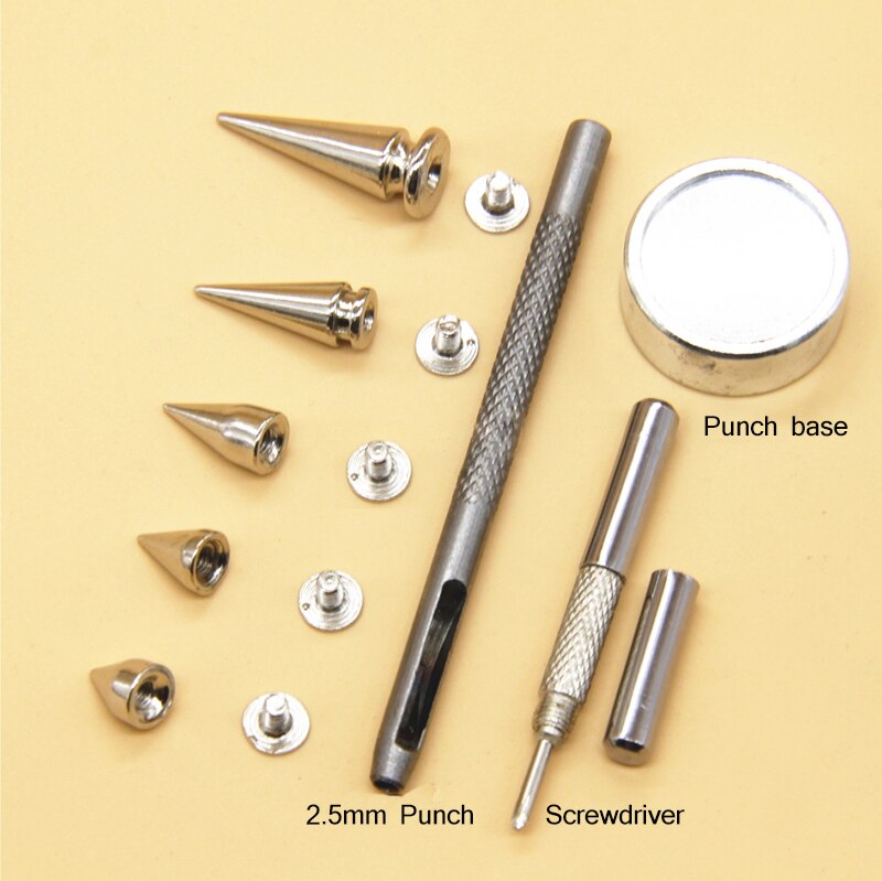 100 Stck/einstellen Silber 9-24mm Höer Konische Nieten Toolkit Flecken Kegel Schraube Metall Nieten Leder Niet kugel Spikes
