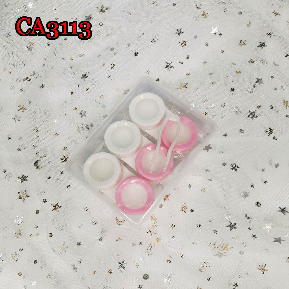 3Pcs Contact Lens Case Reizen Bril Lenzen Box Voor Unisex Ogen Care Kit Houder Container Ondersteuning Gif CA3113: 3113 pinkwhite
