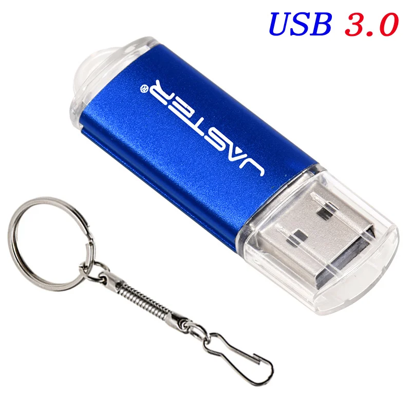 Black USB 3.0 Flash Drive 128GB High Speed Pen Drive 64GB Free Key Chain Memory Stick 32GB Plastic Metal Blue USB Stick 16GB: Blue / 4GB