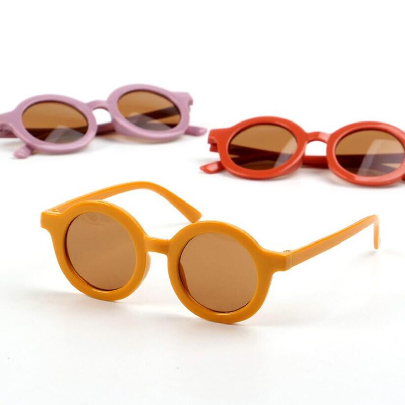 Gafas de sol con forma redonda para niños y niñas, anteojos de sol infantiles bonitos con de dibujos animados, gafas de sol redondas de estilo urbano, gafas de bebé
