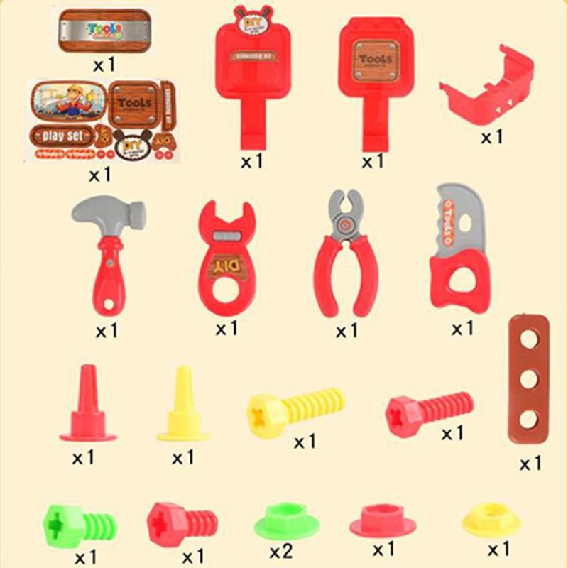 22pcs Kinderen Simulatie Reparatie Gereedschapskist Draagbare Huis Spelen Puzzel Speelgoed DIY Reparatie Handgereedschap voor Kind speelgoed Vroeg onderwijs
