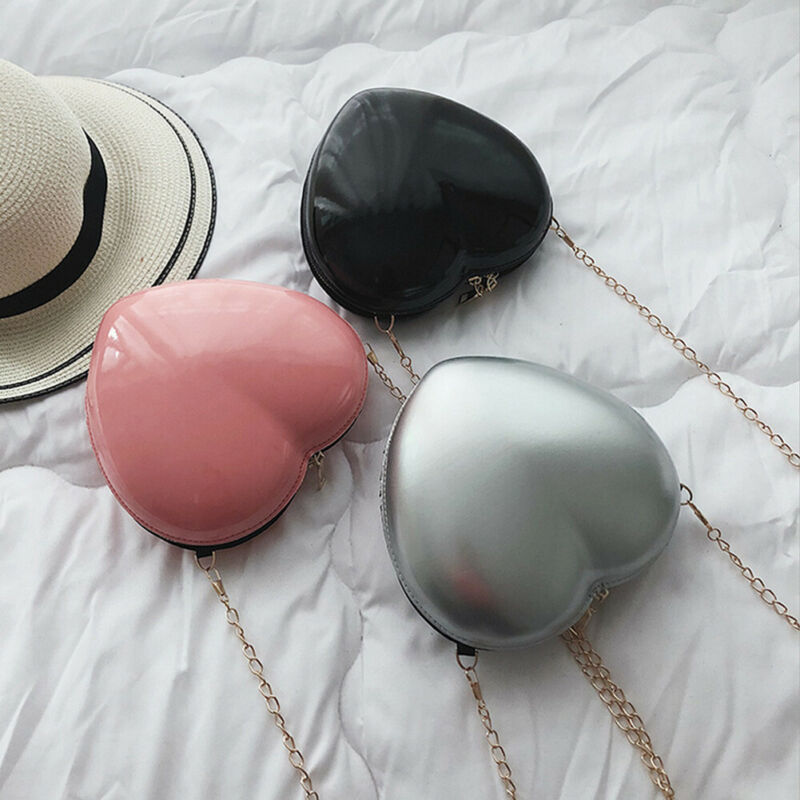 Liefde Hartvormige Hard Shell Chain Schouder Crossbody Tas Meisje Handtas Houder