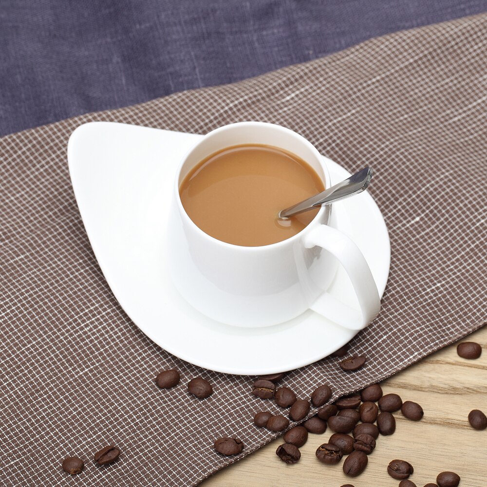 Doodle original001 Bone china Coffee Cups White Ceramic cup with plate and spoon250ml