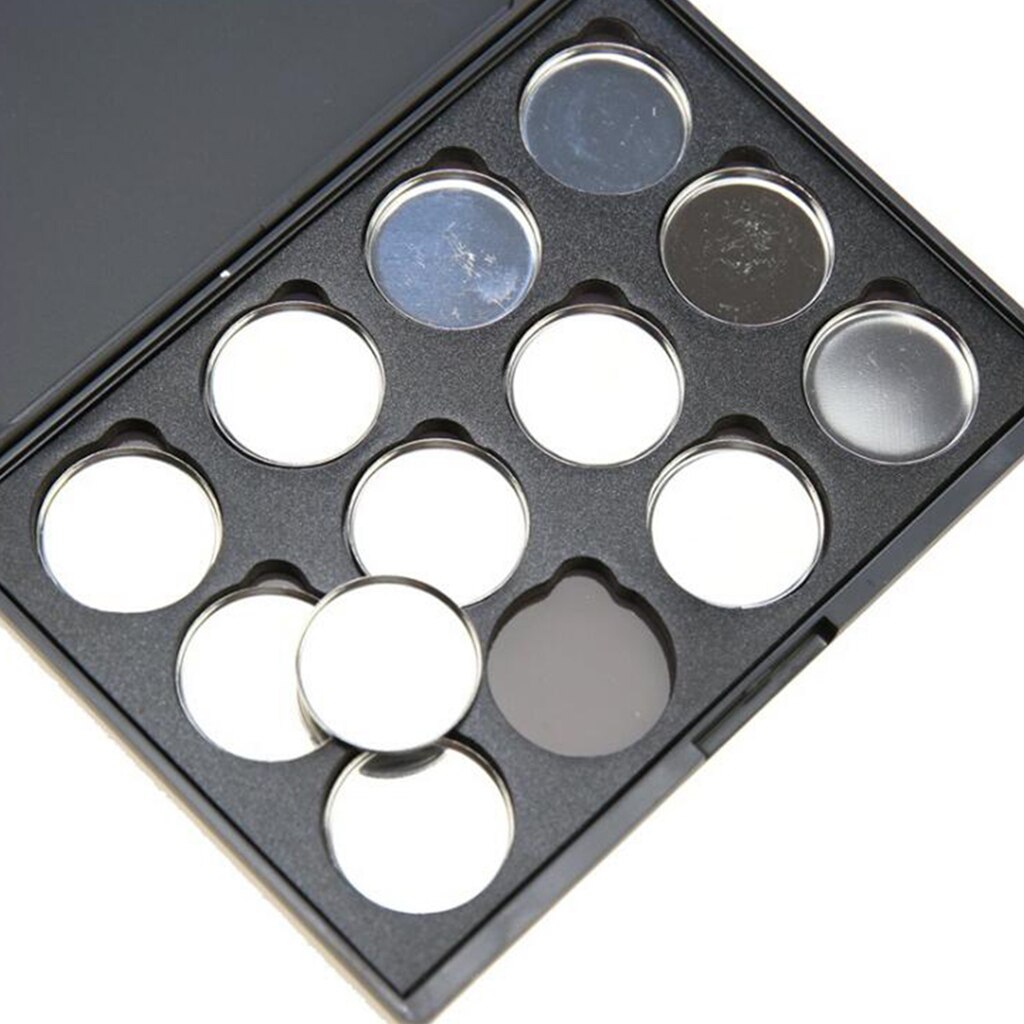 Eyeshadow Makeup Palette Empty Blush Lipstick Container Case With 12Pcs 26mm Round Metal Pans