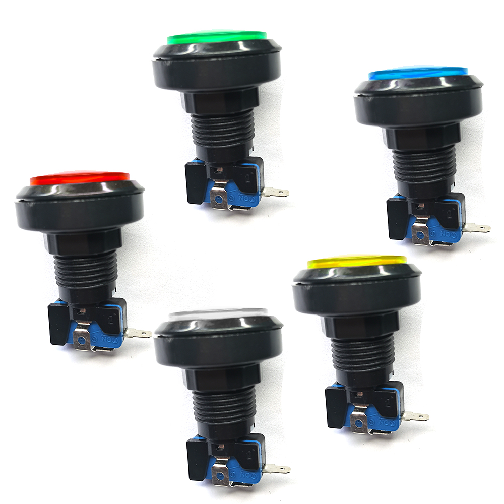 1 Stück 46 mm Druckknopf rund Momentanbeleuchtung beleuchtet LED Spiel Umschalter für Arkade Klaue Verkauf Maschine Flipper Teile