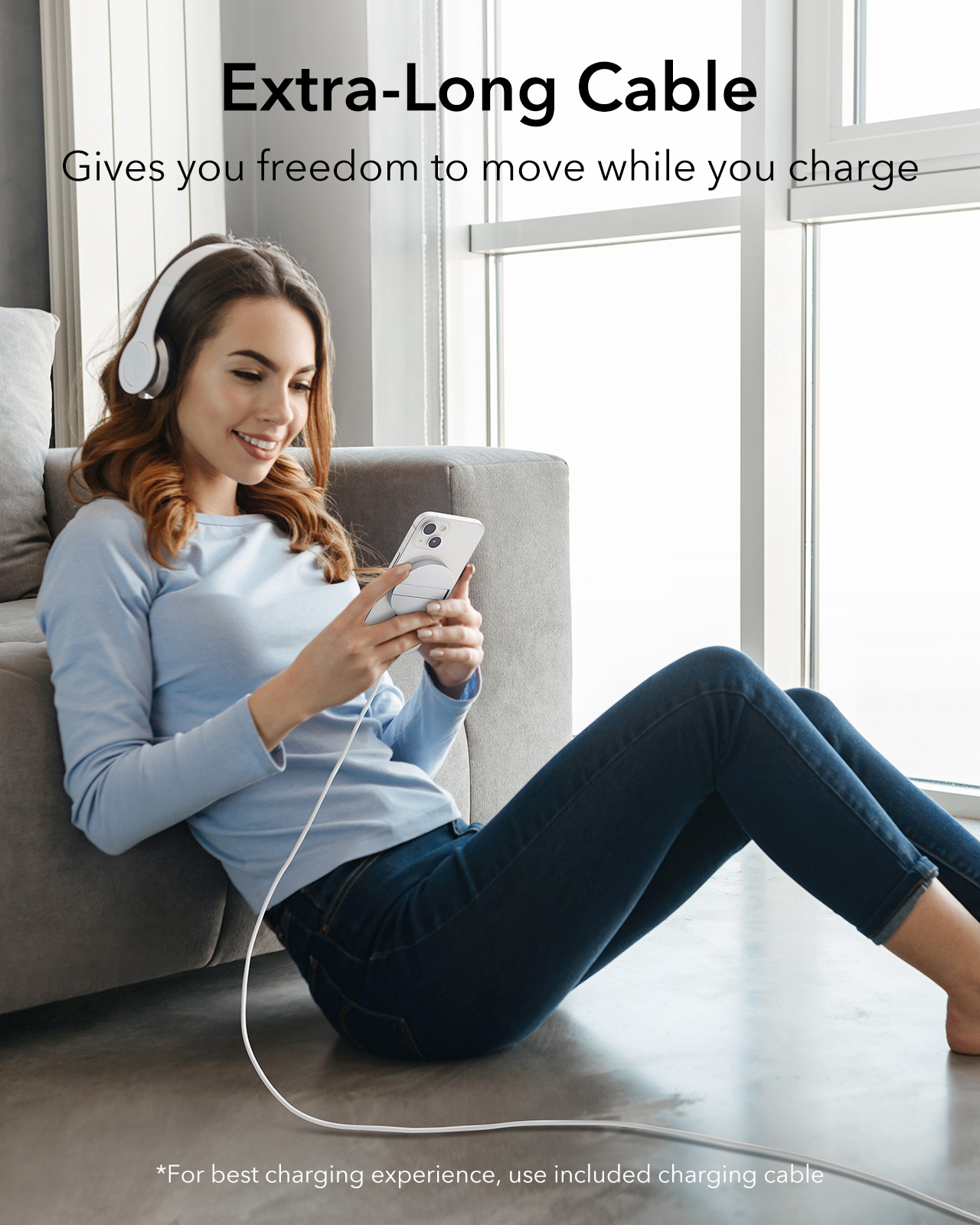 ESR HaloLock Kickstand Wireless Charger for iPhone 15 14 Pro Max 7.5W Qi Fast Charging A to C Wireless Charger for iPhone 13 Pro