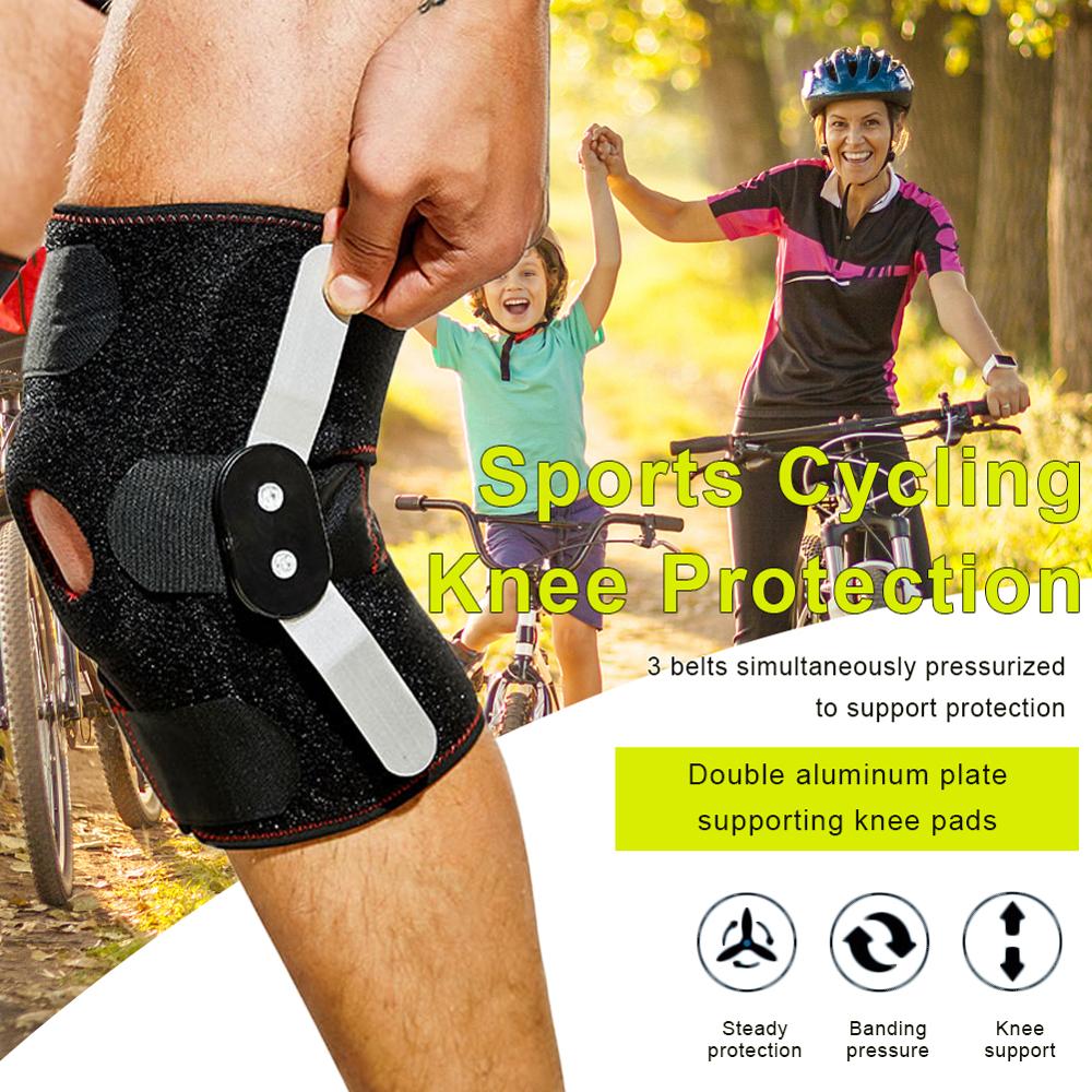 Hinged Knee Brace - Adjustable Open Patella Support for Swollen ACL Tendon Ligament and Meniscus Injuries-Athletic Compression