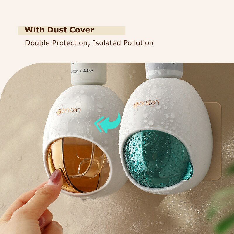 Wall Mounted Toothpaste Dispenser Automatic Tube Press Squeezer Toothpaste with Dust Cover Dispensador Pasta Dientes