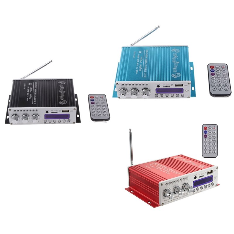 Mini Bluetooth Hi-Fi Stereo Audio AMP Amplifier Bass Booster MP4 12V Support FM/MP3/TF/USB/DVD For Car Motorcycle