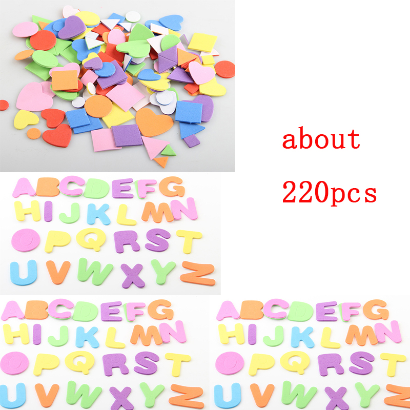 Zelfklevende Mini Geometrie Vorm EVA Foam Stickers Kids DIY Art Craft Glitter Sterren Brief Voorschoolse Stickers Diverse Kleur: Lavendel
