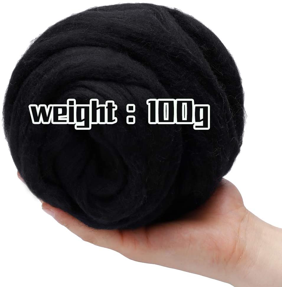 LMDZ Wool Felting Supplies, Wool, Chunky Yarn, Spinning Wool Roving for Needle Felting Wet Felting DIY Hand Spinning