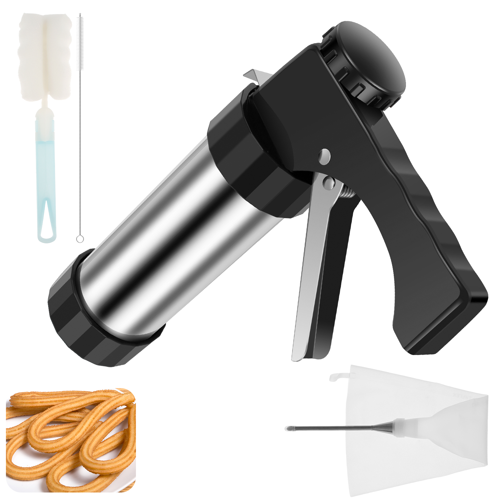 Churrera Churro Maker Machine RVS Churro Maker Kit Lichtgewicht holle Churro Maker Tool voor het maken van Churro: Chocolade