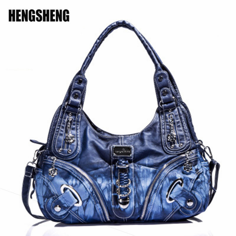 HENGSHENG crossbody bags for women shoulder bag lady handbags retro Dumpling bags pu Tie dyeing purse