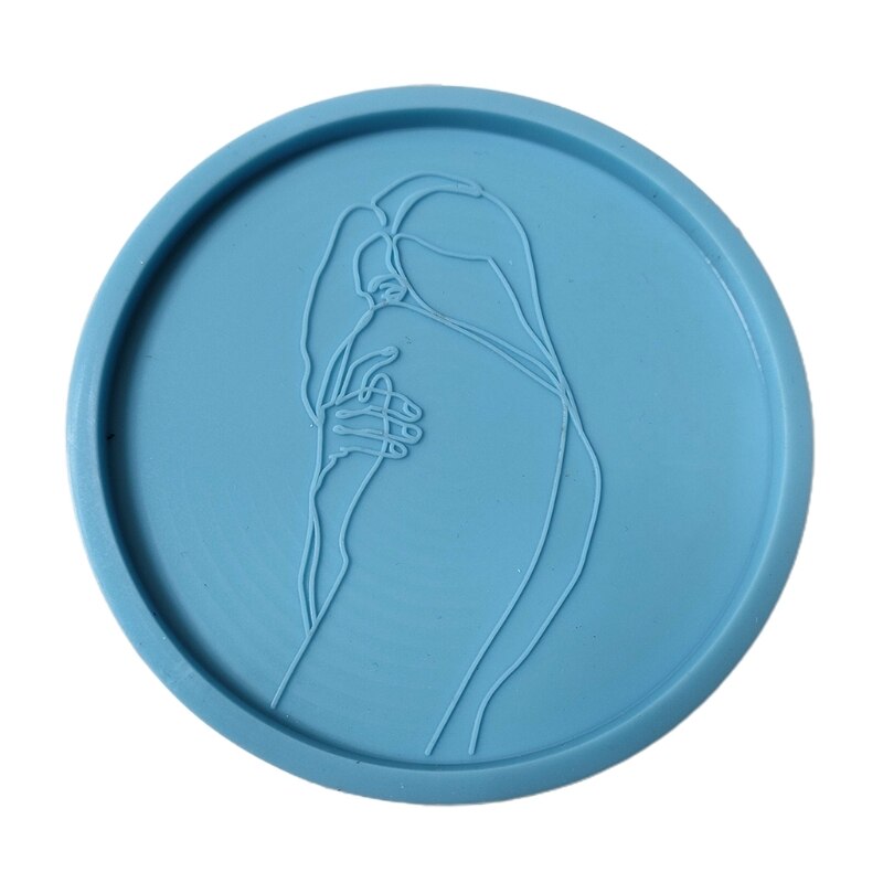 Diy Crystal Epoxy Silicone Mold Human Body Table Decorative Mirror Surface Silicone Mold Resin Coaster Placemat 16FF: 2