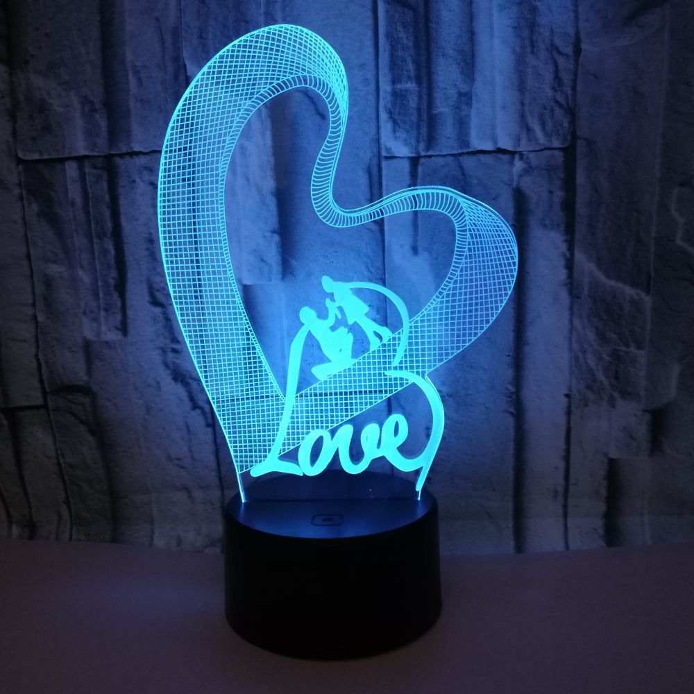 Nachtlampje liefdeshart ballonnen zwaan 3d led tafel bureaulamp kleurverandering slaapkamerinrichting voor vriendin valentijnsdag: M