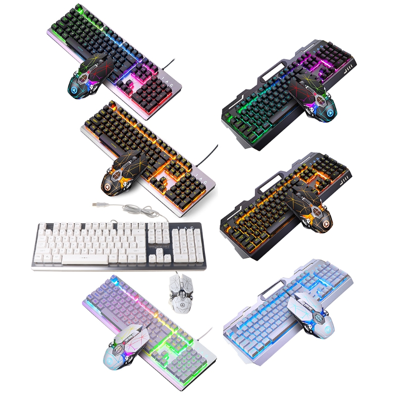 104 Toetsen Rgb Aluminium Gaming Toetsenbord En Rgb Gaming Muis Set Met Mobiele Telefoon Stand Functietoets