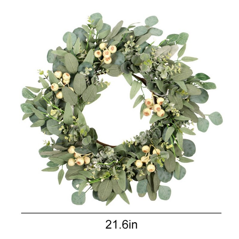 21.6 Inch Kunstmatige Ginkgo Versleutelde Eucalyptus Garland Party Decoratie Indoor Muur En Raam Van Viering # Q