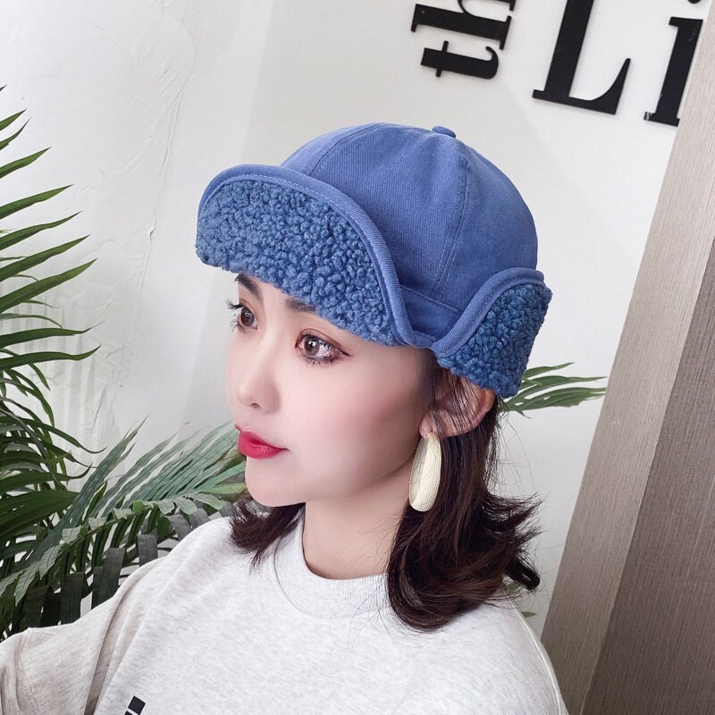 Cappello da cacciatore invernale da donna Ushanka bombardiere cappelli di pelliccia cappello da neve elastimo per tempo freddo unisex: C04