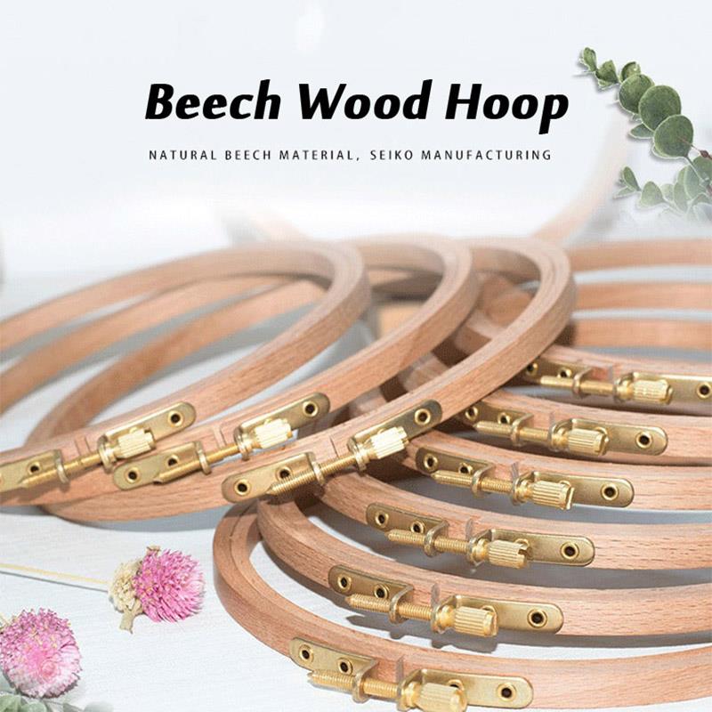 Beech Wood Embroidery Hoop Wooden Embroidery Circle Rings Holder For Embroideri Cross Stitch Home Sewing Tools