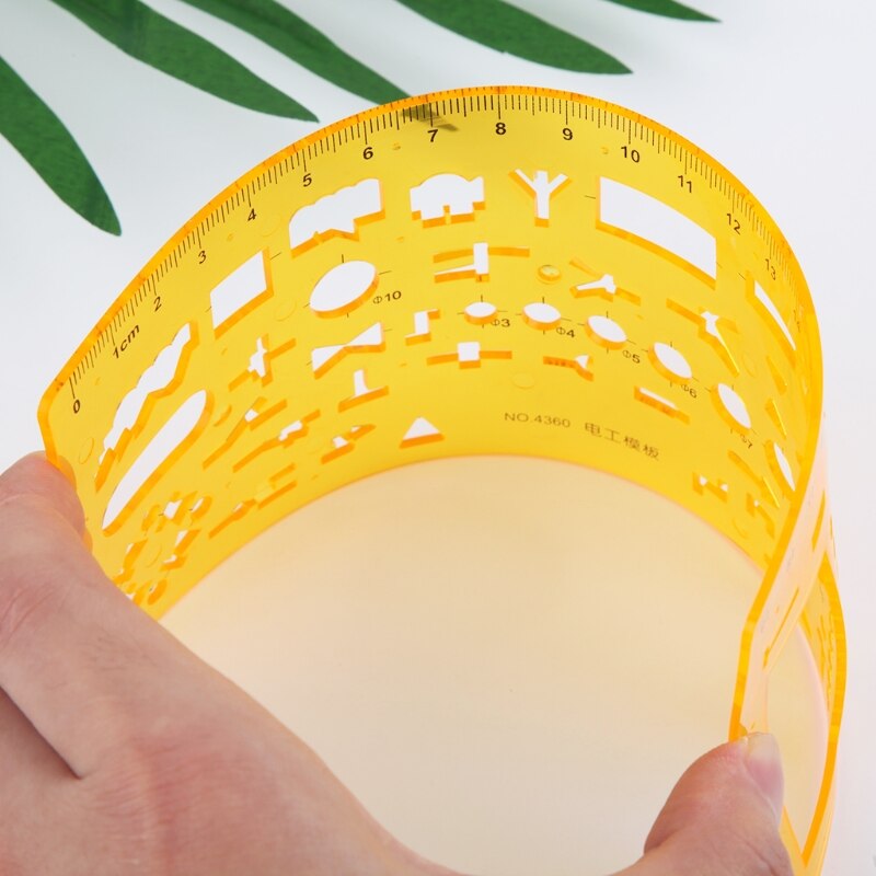 K żywica koła geometryczny szablon linijka wzornik rysunek narzędzie pomiarowe studenci żółty biurowe i szkolne