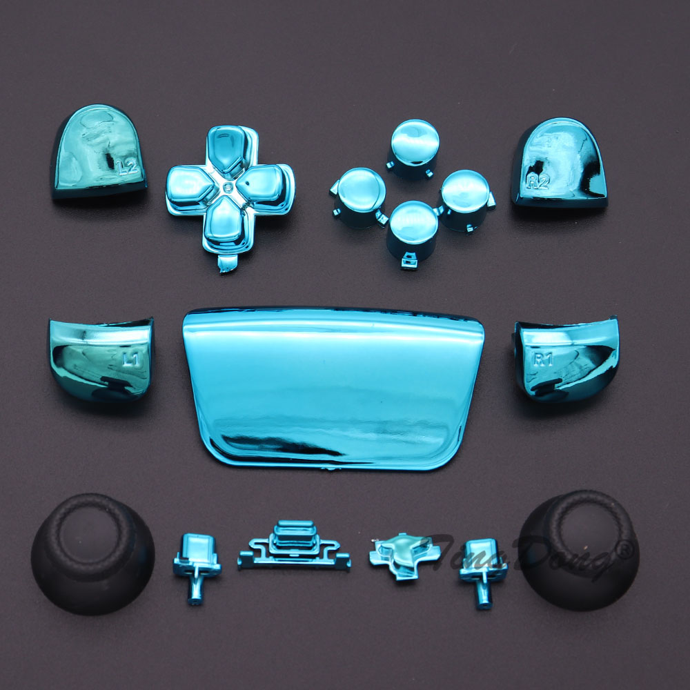 For PS5 BDM-010 V1 handle thumbstick joystick cap L1 R1 L2 R2 D-pad button PS5 controller's chrome-plated gold-PS5plated button: Silver