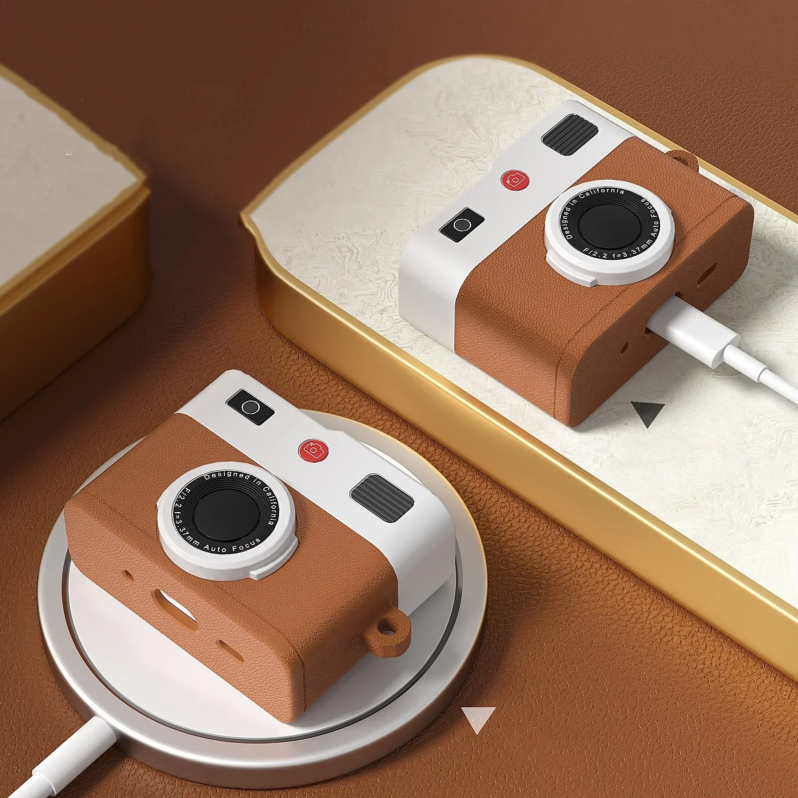 2024 nueva funda Retro para auriculares con cámara para Apple Airpods 3 2 1 Pro funda protectora de silicona suave para auriculares AirPods 4 generación