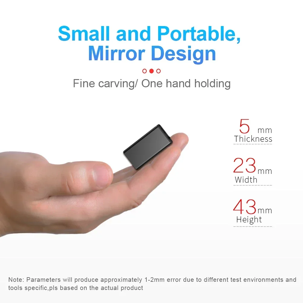 Kleinste professionele voicerecorder Super Mini MP3-speler Geluid Digtal Draagbaar Spraakgestuurde opname Ruisonderdrukking Espia