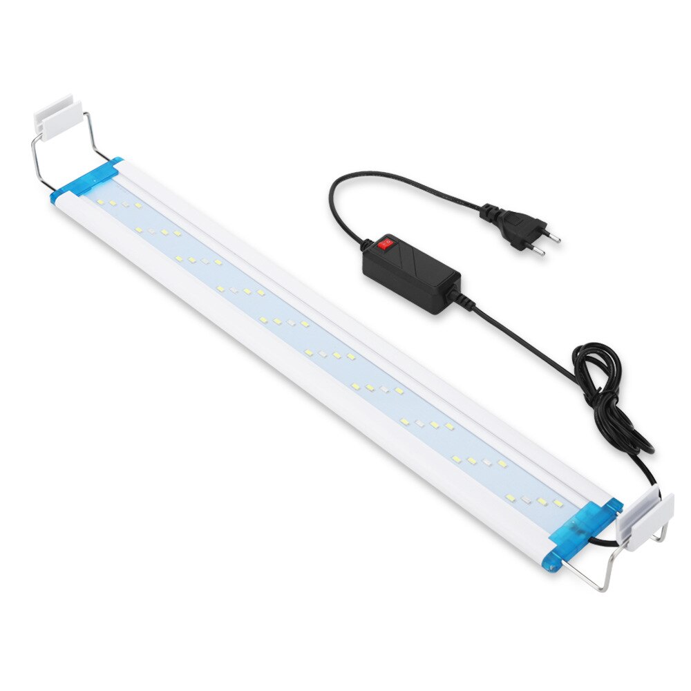 Aquarium Lighting Aquatic Plant Light Super Slim Blue LEDs 18-48CM Waterproof Clip On Lamp For Fish Tank Plant Grow Lighting