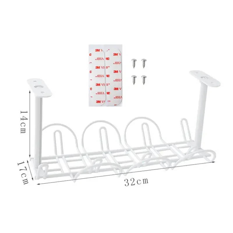 Étagère de panier en fil T1, rangement sous la table, boîte d'évaluation, gestion des câbles de bureau, support d'armoire de rangement: Rouge