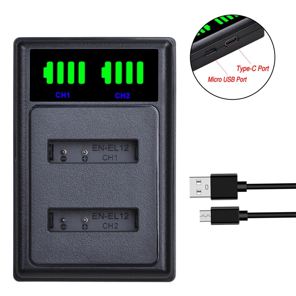 EN-EL12 EN EL12 Battery Charger Kits for Nikon CoolPix S610c S1000pj S6200 S6300 S9400 S9500 S9200 S9700 S9900 AW120 AW110 S70.: Charger only