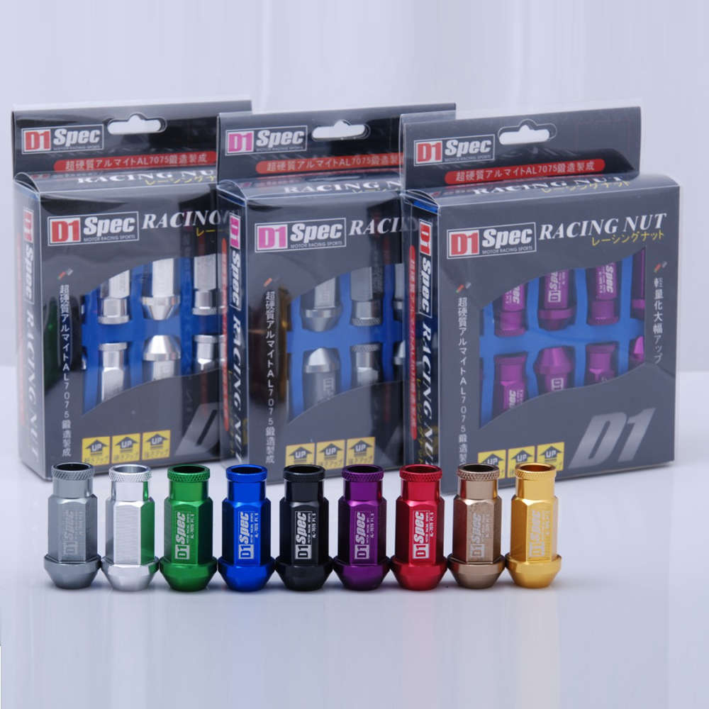 D1spec Jdm Billet Aluminium Wheel Racing Wielmoeren M12X1.25 / M12X1.5 , L:52 Mm 20 Stks/set EP-650NUTS-L